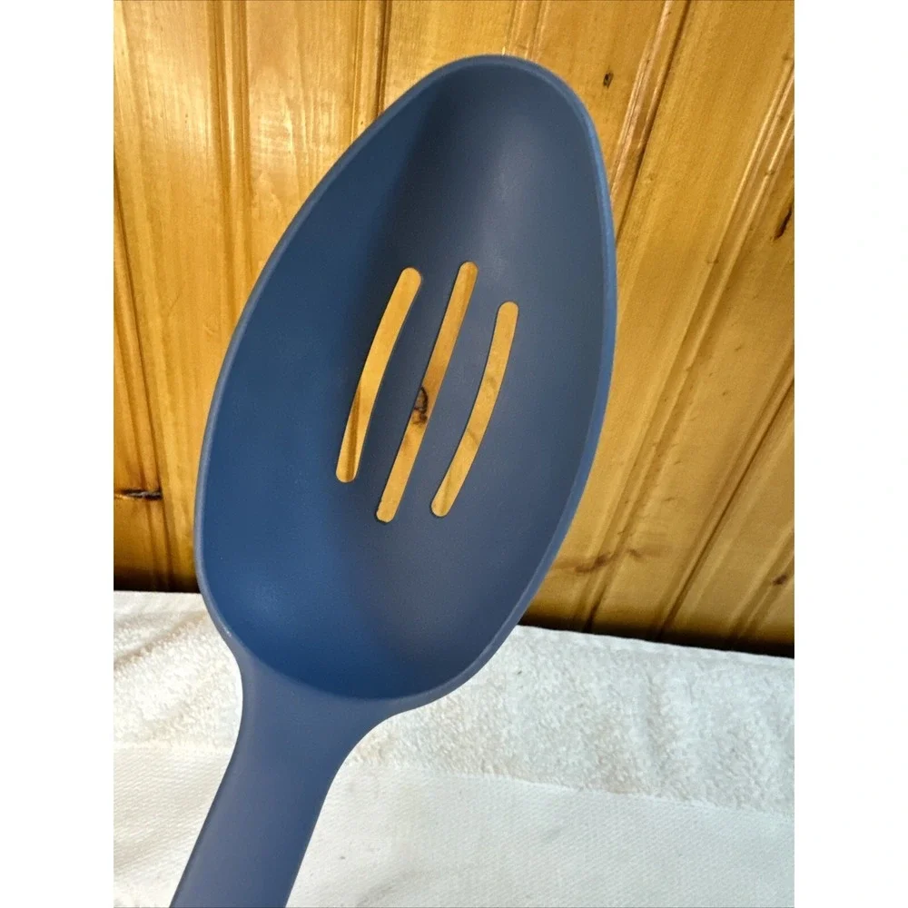 Pampered Chef Blue Nylon Slotted Serving Spoon 13